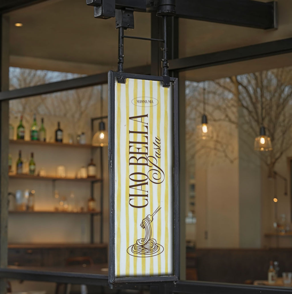 Mockup hanging sign